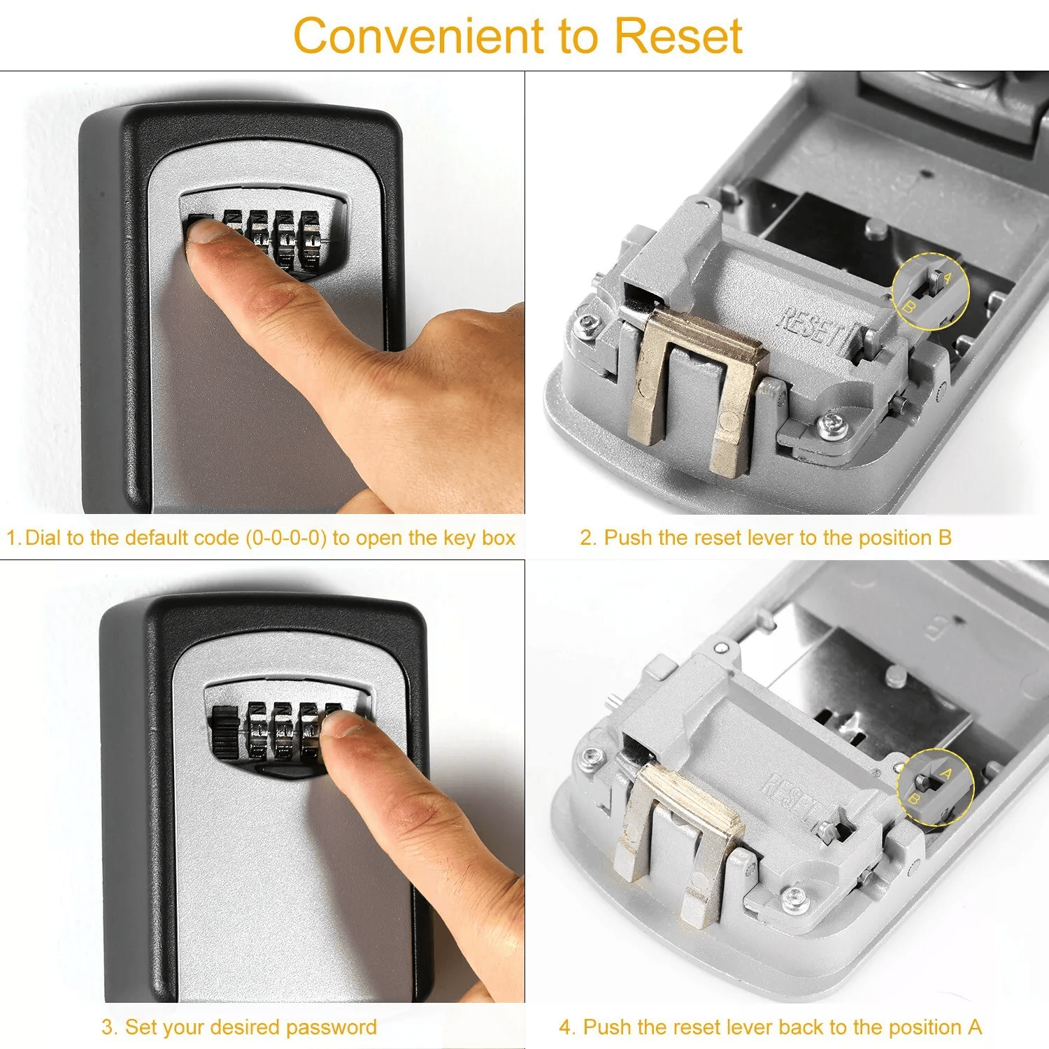 Wall Mount Key Lock Box  4 Digit Combination Safe  Secure Outdoor Key Storage Organizer 1