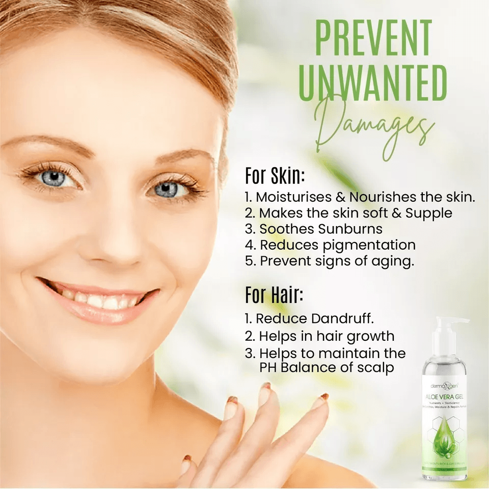 Organic Aloe Vera Gel Pure Soothing  Hydrating Moisturizer For AntiAging Skin Care 4