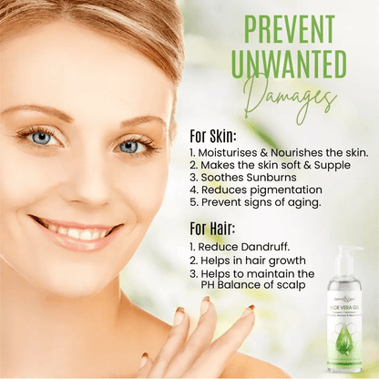 Organic Aloe Vera Gel Pure Soothing  Hydrating Moisturizer For AntiAging Skin Care 4