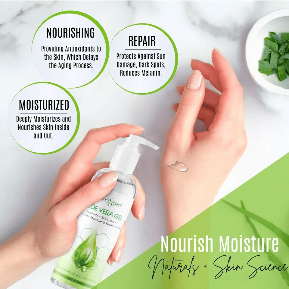 Organic Aloe Vera Gel Pure Soothing  Hydrating Moisturizer For AntiAging Skin Care 2