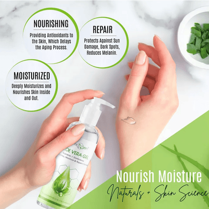 Organic Aloe Vera Gel Pure Soothing  Hydrating Moisturizer For AntiAging Skin Care 2