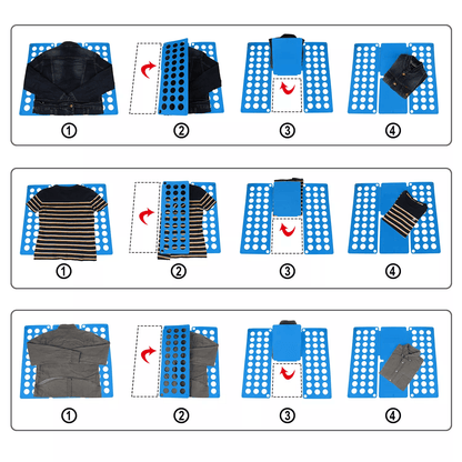 Clothes Folder Folding Board  Fast Fold Flip Laundry Organizer For Adult TShirts Pants  Towels 4