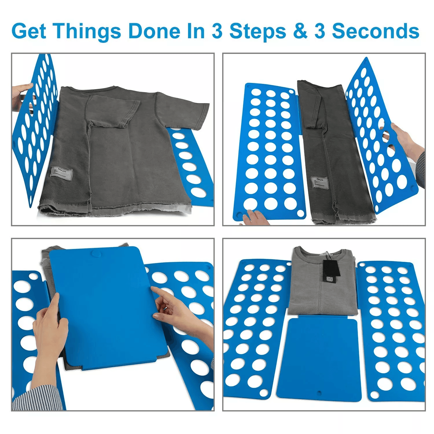 Clothes Folder Folding Board  Fast Fold Flip Laundry Organizer For Adult TShirts Pants  Towels 6
