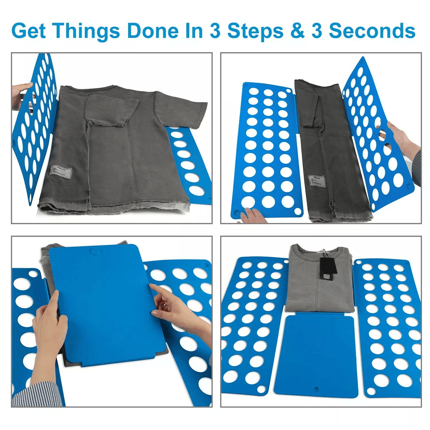 Clothes Folder Folding Board  Fast Fold Flip Laundry Organizer For Adult TShirts Pants  Towels 6