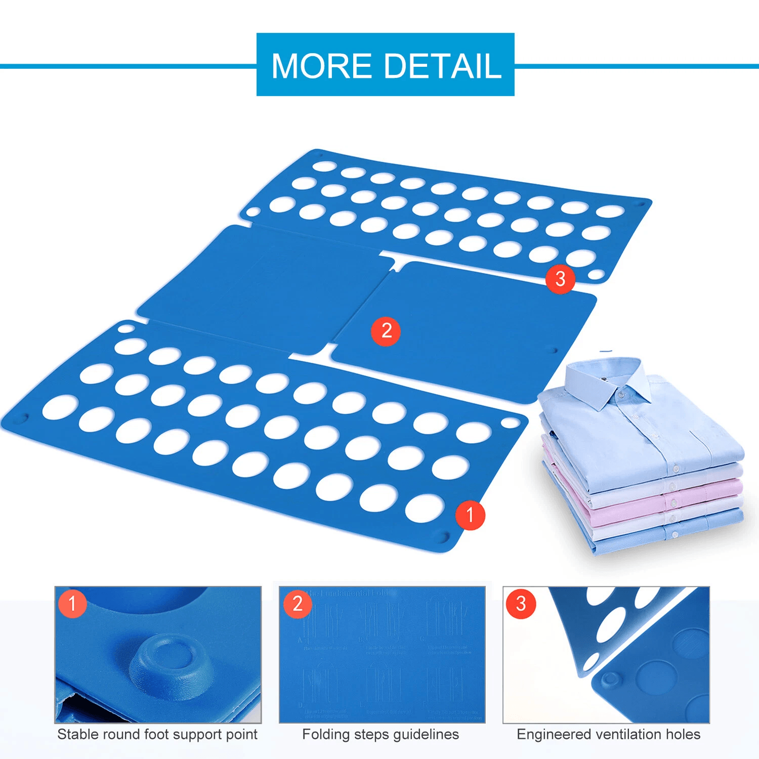 Clothes Folder Folding Board  Fast Fold Flip Laundry Organizer For Adult TShirts Pants  Towels 5