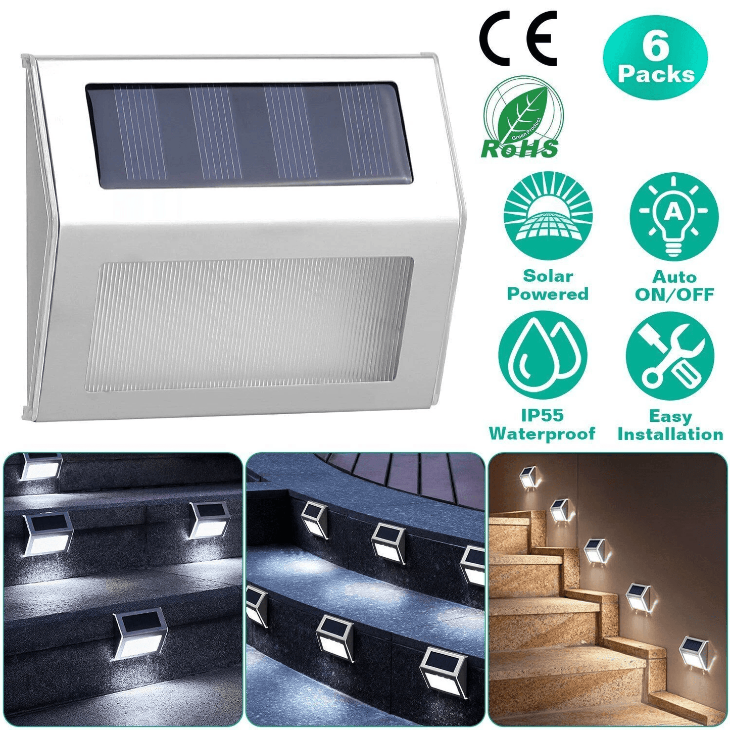 Outdoor Solar Deck Lights Waterproof LED Fence Step And Stair Lamps For Garden And Yard 2