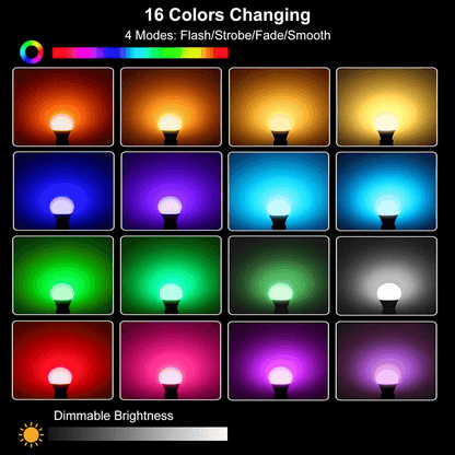 RGB LED Party Magic Bulb Light With Remote ColorChanging Light For Halloween Christmas  Holiday Dec 1