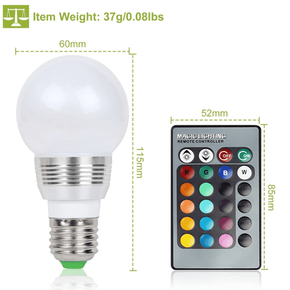 RGB LED Party Magic Bulb Light With Remote ColorChanging Light For Halloween Christmas  Holiday Dec 10