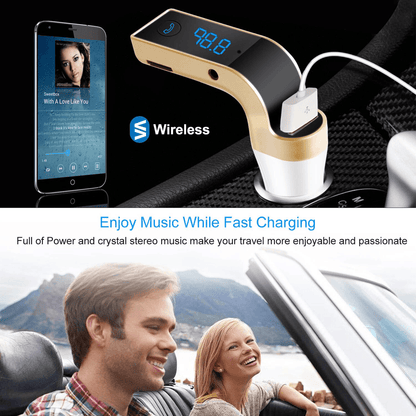Handsfree Wireless FM Transmitter Car Kit MP3 Player With USB Charger TF Card Slot Fast Charging Fo 2