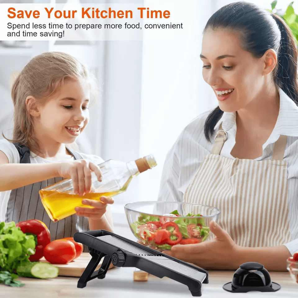 Mandoline Food Fruit Vegetable Slicer Cutter Chopper Adjustable Stainless Steel Blades For Safe Pre 3