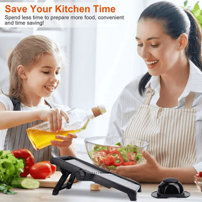 Mandoline Food Fruit Vegetable Slicer Cutter Chopper Adjustable Stainless Steel Blades For Safe Pre 3