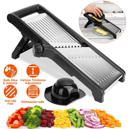 Mandoline Food Fruit Vegetable Slicer Cutter Chopper, Adjustable Stainless Steel Blades for Safe, Precision Cutting