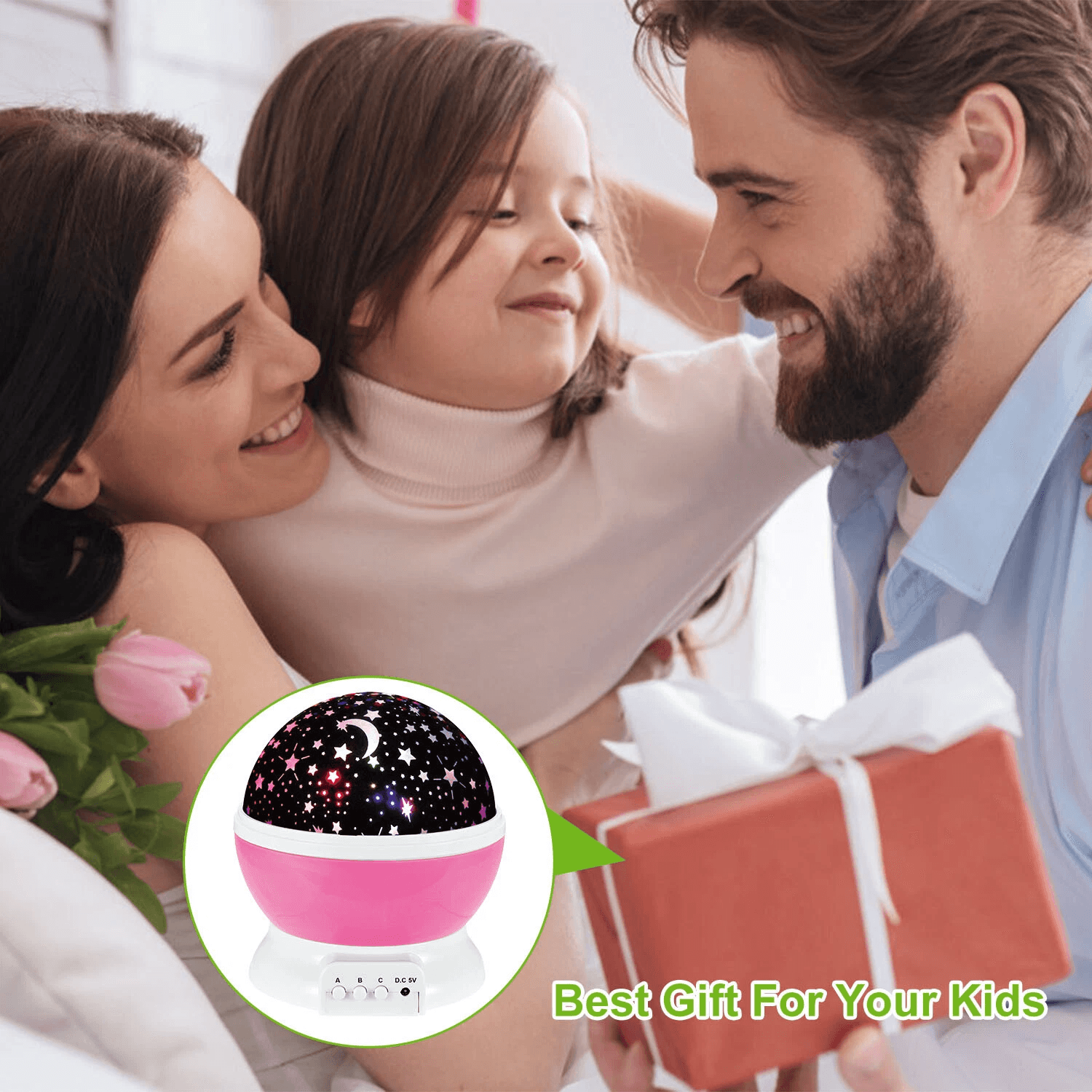 LED Starry Night Sky Projector Lamp For Kids Rotating Moon Star Cosmos Light Bedroom Nightlight USB 1