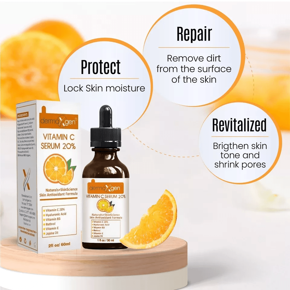 Dermaxgen Pure Vitamin C 20 E  Hyaluronic Acid Face Serum BEST AntiWrinkle 4