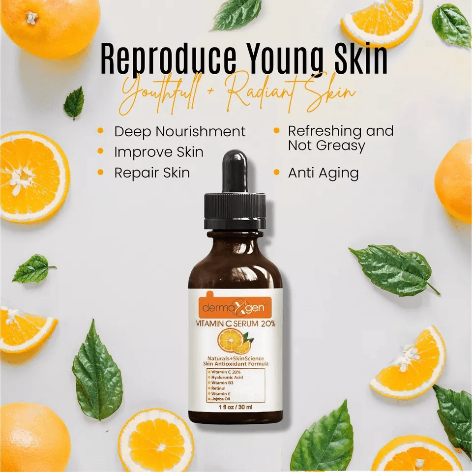 Dermaxgen Pure Vitamin C 20 E  Hyaluronic Acid Face Serum BEST AntiWrinkle 2