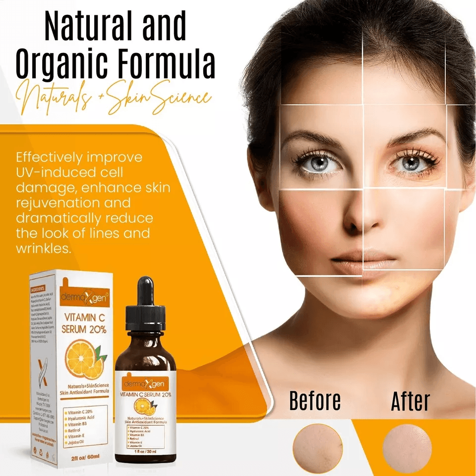 Dermaxgen Pure Vitamin C 20 E  Hyaluronic Acid Face Serum BEST AntiWrinkle 1