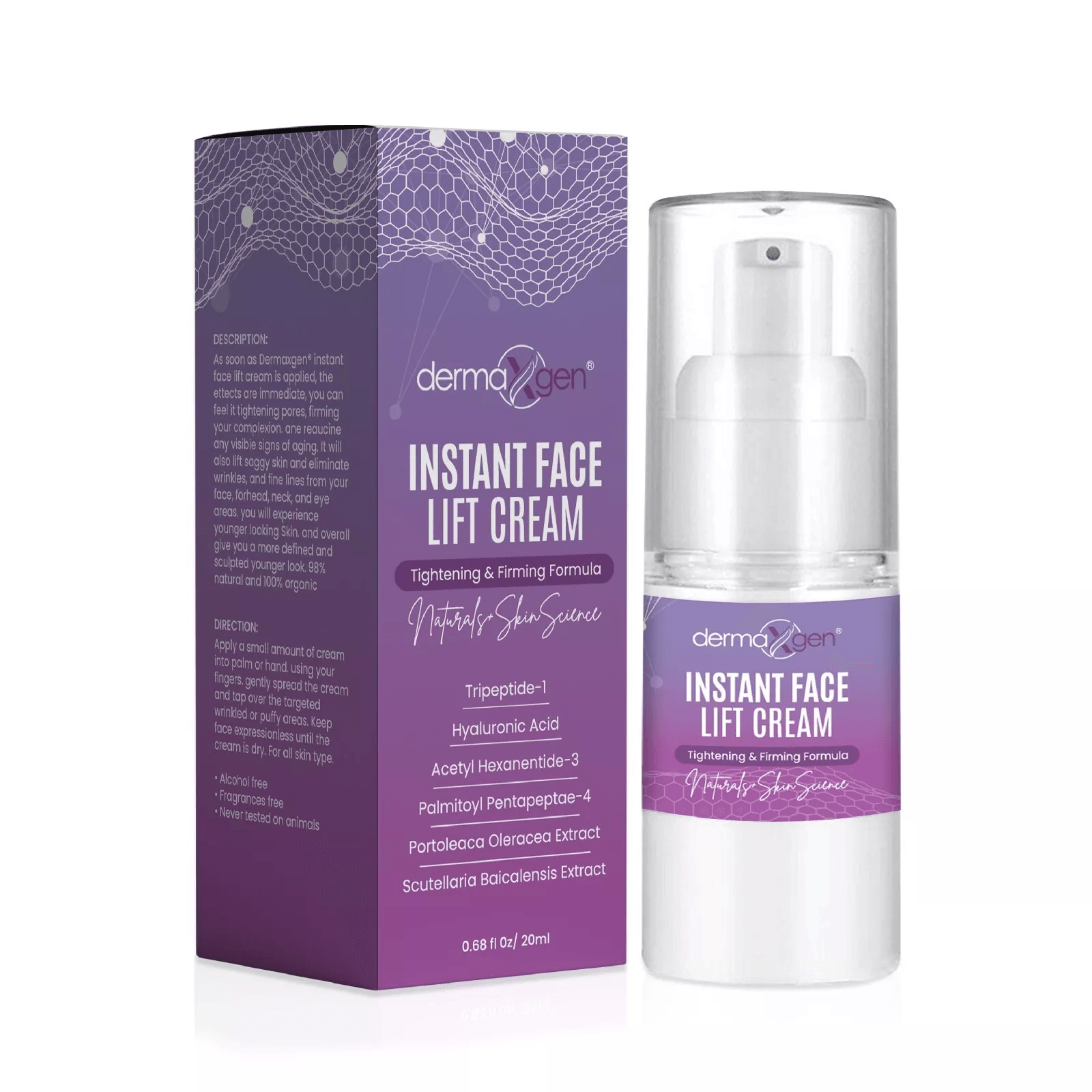 Anti-Aging Instant Face Lift Cream, Tightening, Lifting & Firming Wrinkle Remover with Peptides, Hyaluronic Acid
