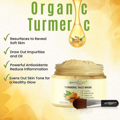Dermaxgen Turmeric Face Mask With Vitamin C Lactic Acid  Dark Spot Corrector For Glowing Skin 2