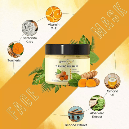 Dermaxgen Turmeric Face Mask With Vitamin C Lactic Acid  Dark Spot Corrector For Glowing Skin 1