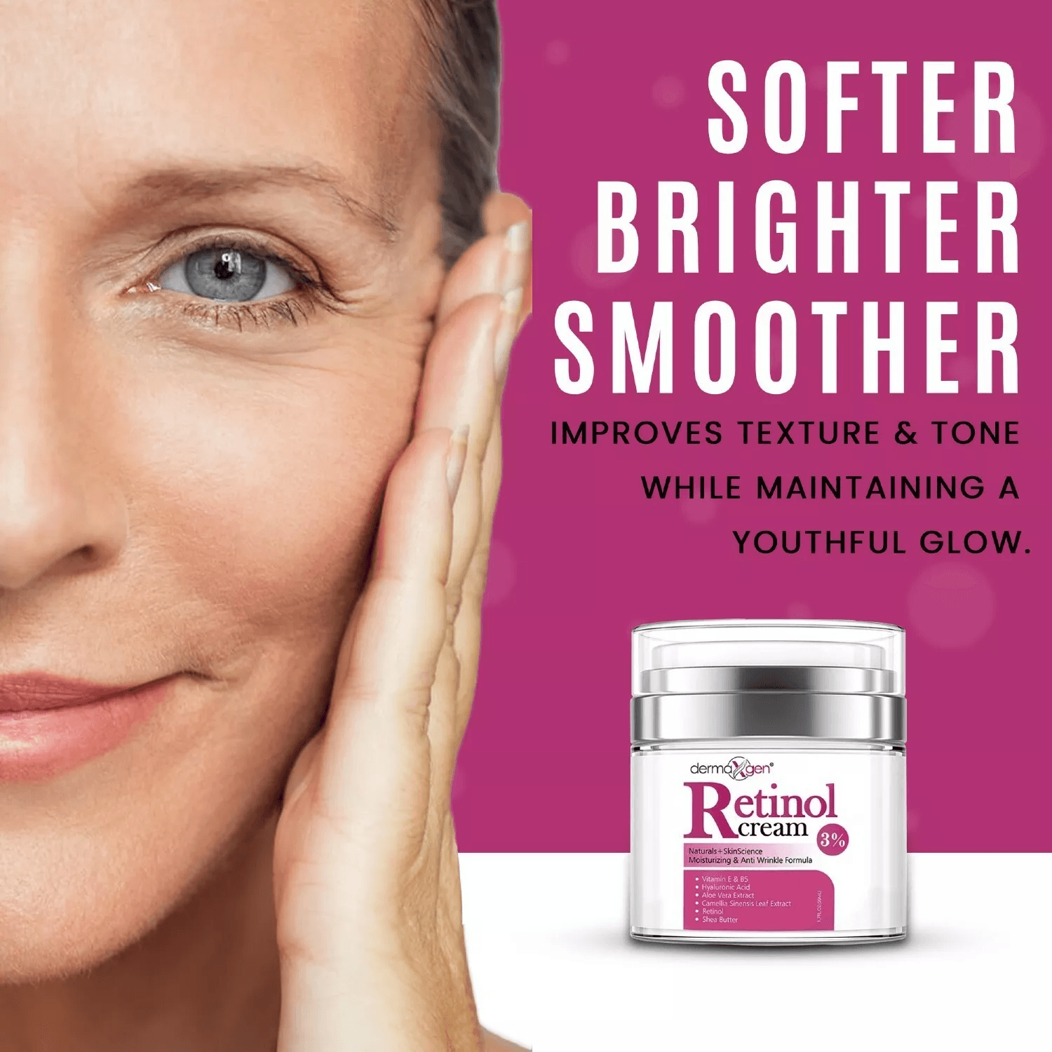 AntiAging Dermaxgen Retinol Moisturizer For Face  Eye Retinol Cream For Wrinkles Fine Lines Firming 2