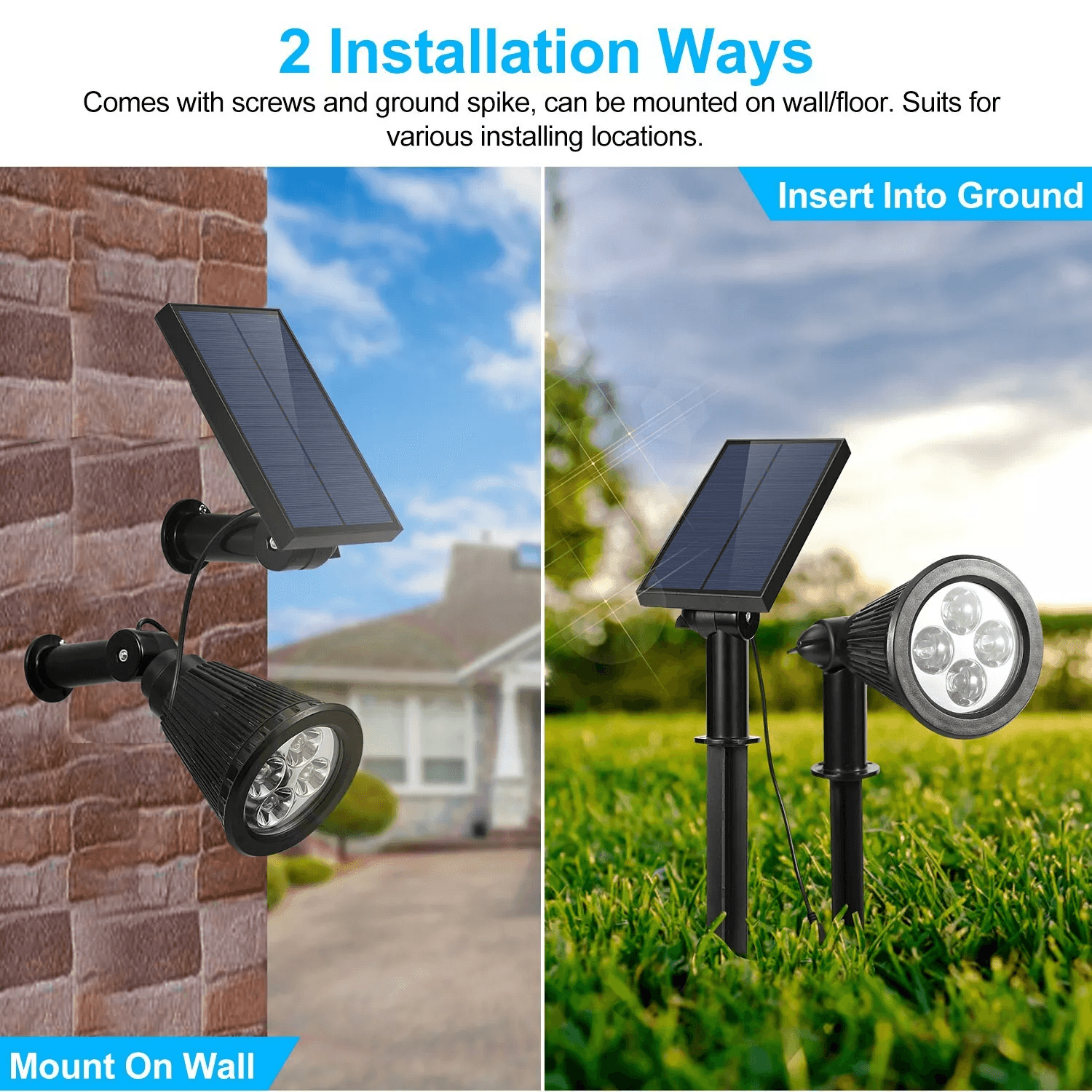 2in1 Solar Power Spot Light LED Garden Lamp  Outdoor Landscape Pathway Lighting For Lawn Walkway Ya 9