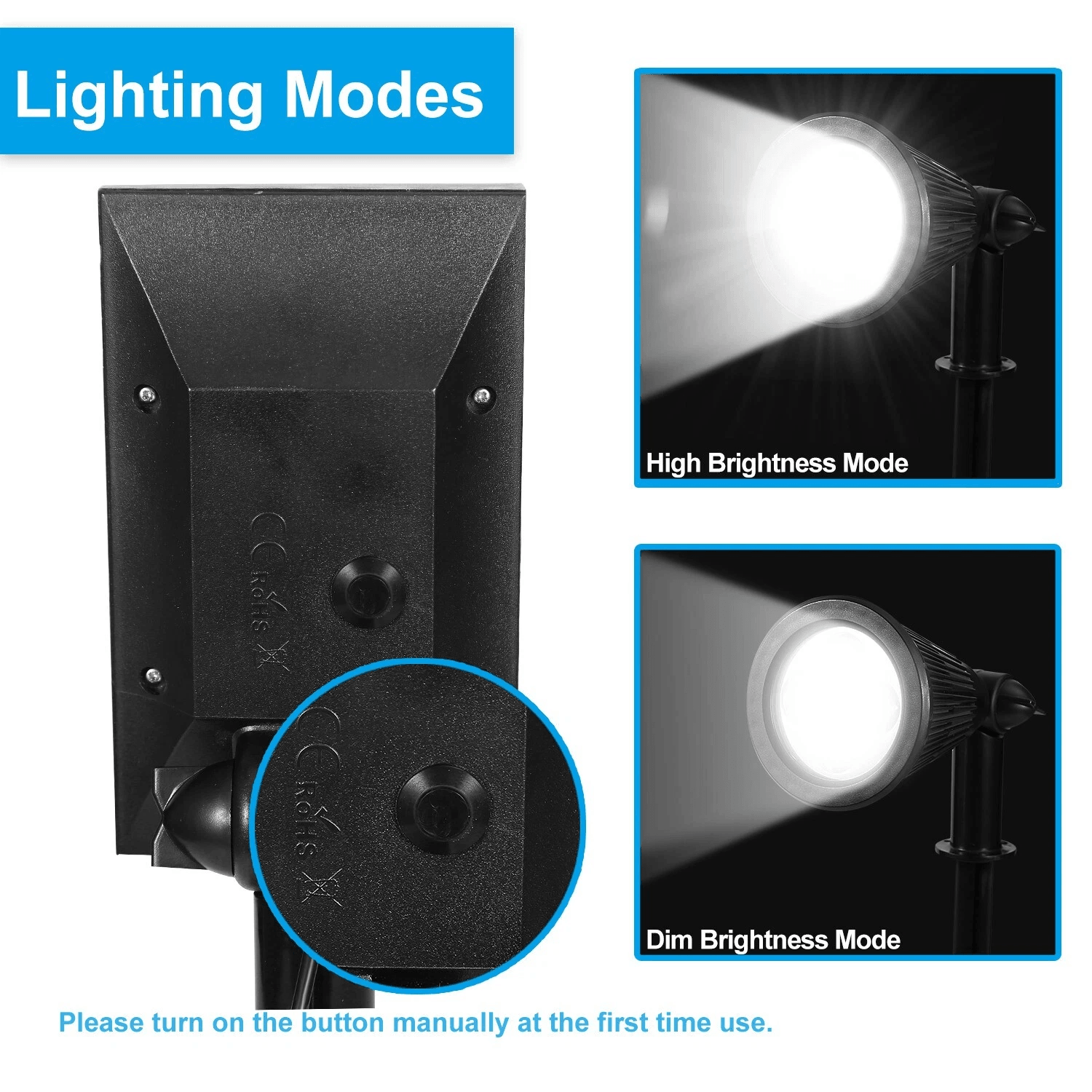 2in1 Solar Power Spot Light LED Garden Lamp  Outdoor Landscape Pathway Lighting For Lawn Walkway Ya 7