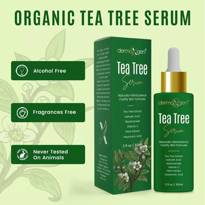 Tea Tree Serum Pure Niacinamide B3 Salicylic Hyaluronic Acid VC Organic Acne Treatment For Clear Ra 6
