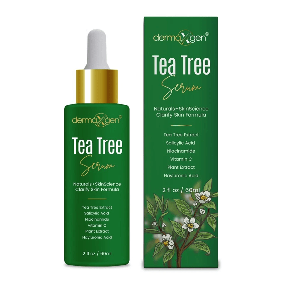 Tea Tree Serum Pure Niacinamide B3, Salicylic, Hyaluronic Acid, VC, Organic Acne Treatment for Clear, Radiant Skin