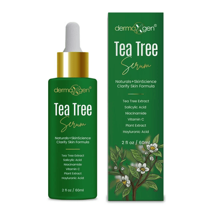 Tea Tree Serum Pure Niacinamide B3, Salicylic, Hyaluronic Acid, VC, Organic Acne Treatment for Clear, Radiant Skin