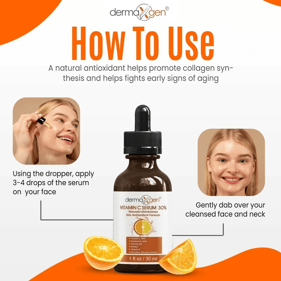 AntiAging Dermaxgen Vitamin C Serum With Retinol  Hyaluronic Acid PURE ORGANIC Face Moisturizer For