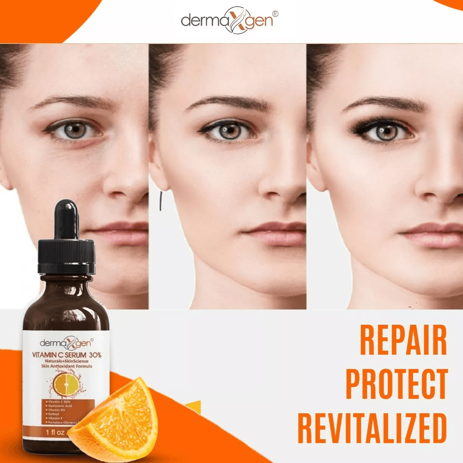 AntiAging Dermaxgen Vitamin C Serum With Retinol  Hyaluronic Acid PURE ORGANIC Face Moisturizer For