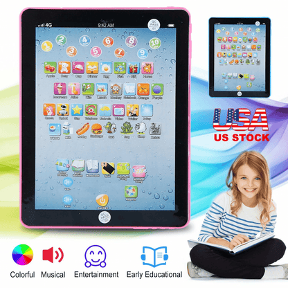 Educational Learning Tablet Mini Pad for 1-6 Year Old Boys Girls Interactive Touchscreen Toy with Music, ABCs, Numbers