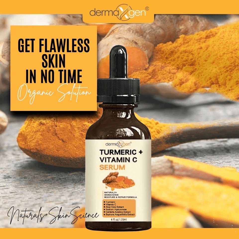 Organic Turmeric Face Serum Dermaxgen Skin Brightening Formula With Pure Vitamin C  Hyaluronic Acid 9