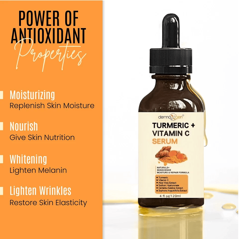 Organic Turmeric Face Serum Dermaxgen Skin Brightening Formula With Pure Vitamin C  Hyaluronic Acid 10