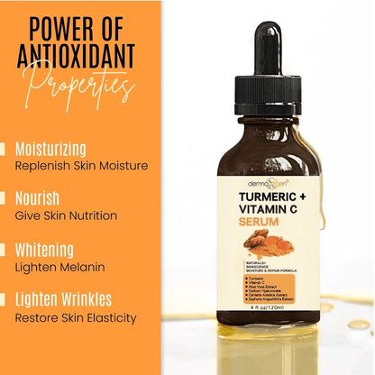 Organic Turmeric Face Serum Dermaxgen Skin Brightening Formula With Pure Vitamin C  Hyaluronic Acid 10