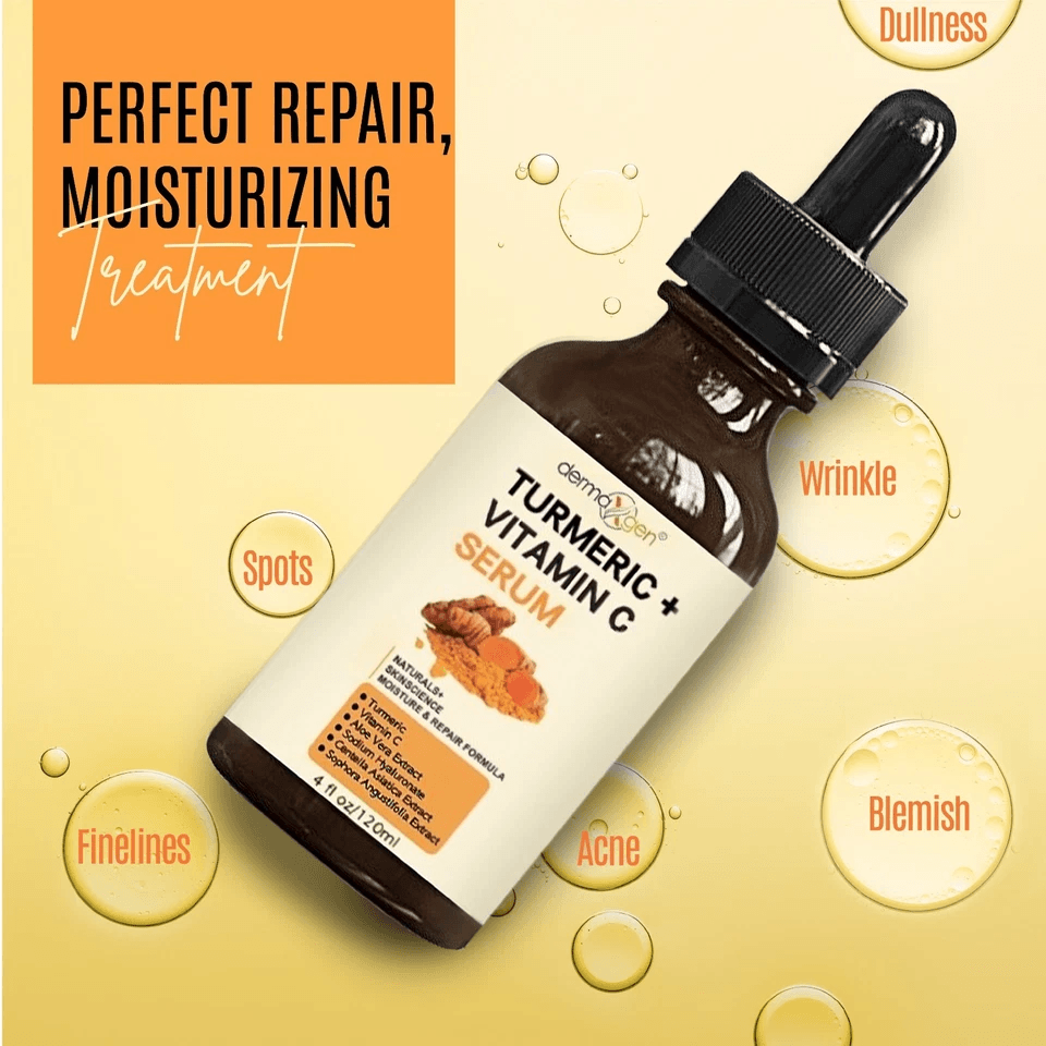Organic Turmeric Face Serum Dermaxgen Skin Brightening Formula With Pure Vitamin C  Hyaluronic Acid 11