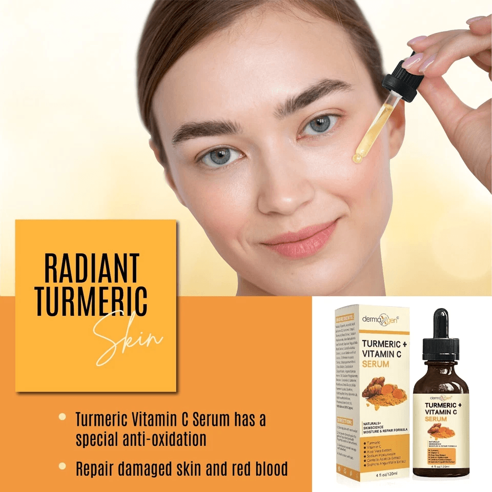 Organic Turmeric Face Serum Dermaxgen Skin Brightening Formula With Pure Vitamin C  Hyaluronic Acid 8