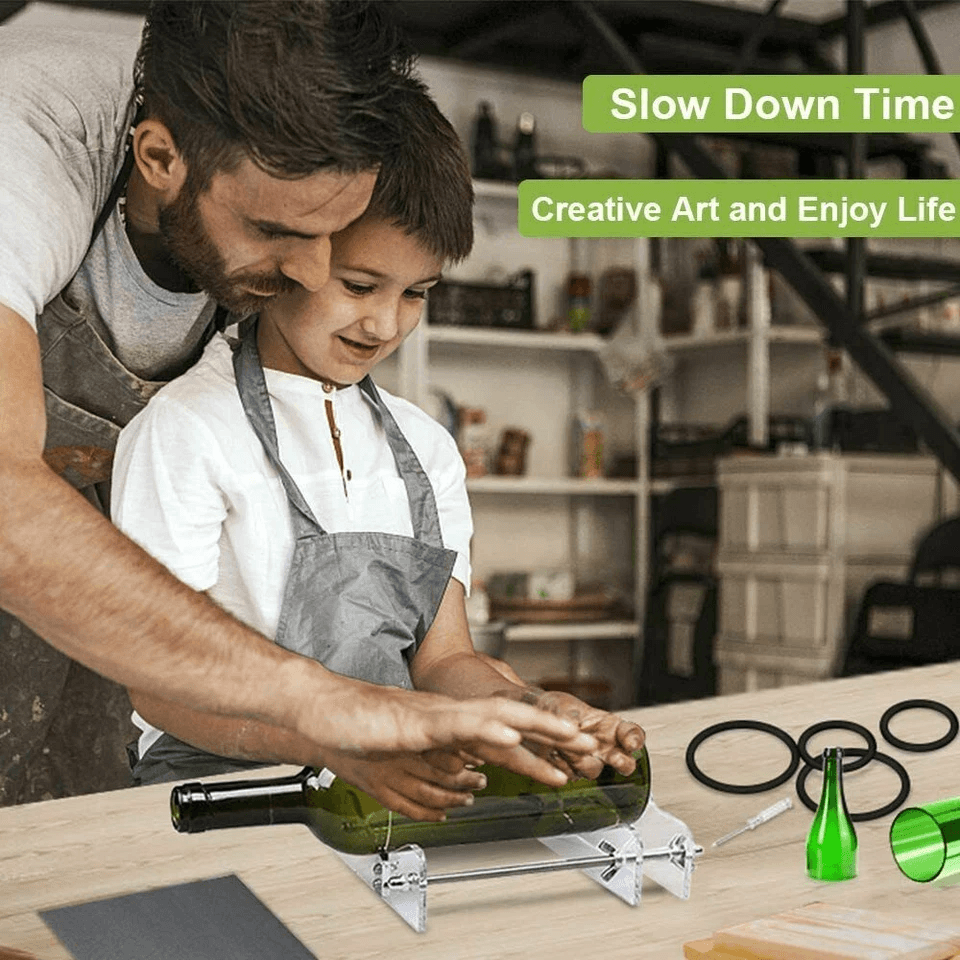 Premium Glass Bottle Cutter Kit for Wine, Beer, and Jars, DIY Cutting Tool for Craft Recycling, with Adjustable Blade