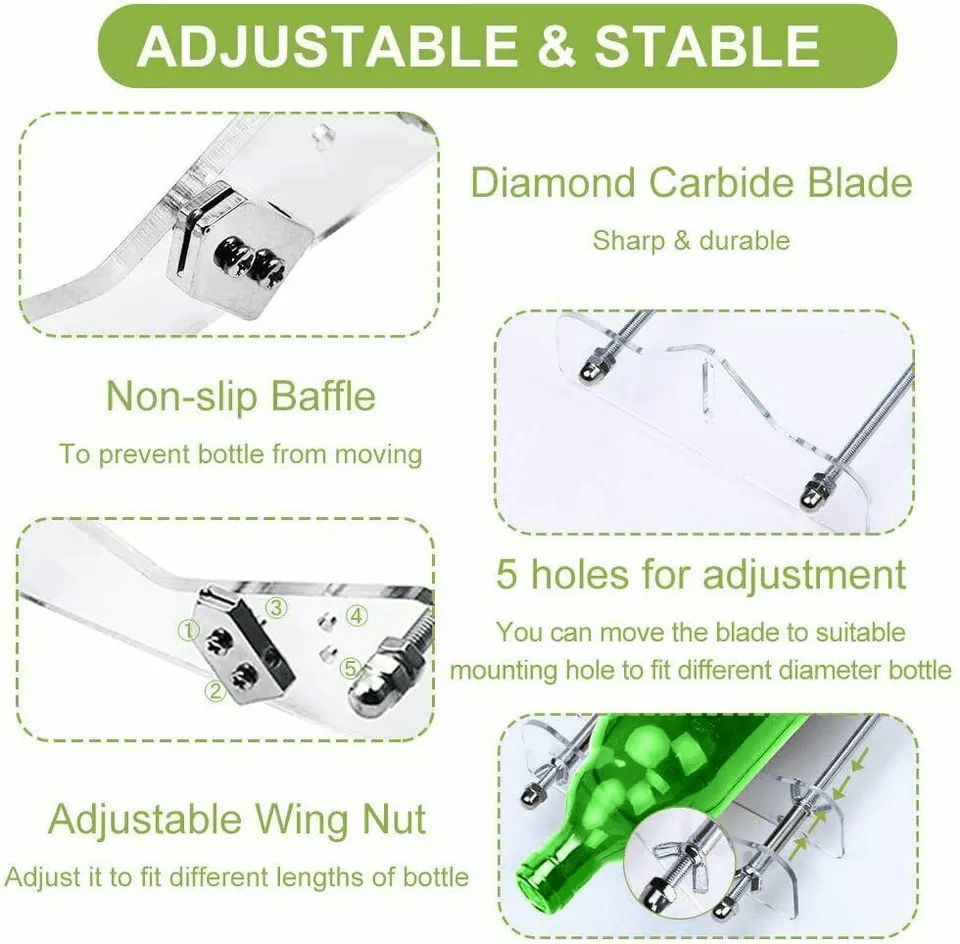 Premium Glass Bottle Cutter Kit For Wine Beer And Jars DIY Cutting Tool For Craft Recycling With Ad 5
