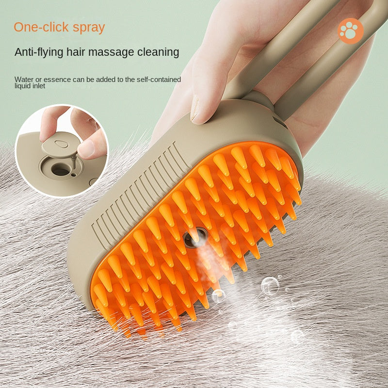 Steamy Pet Grooming Brush, Electric Cat & Dog Brush with Spray Function for Shedding Control, Massage & Shiny Coat