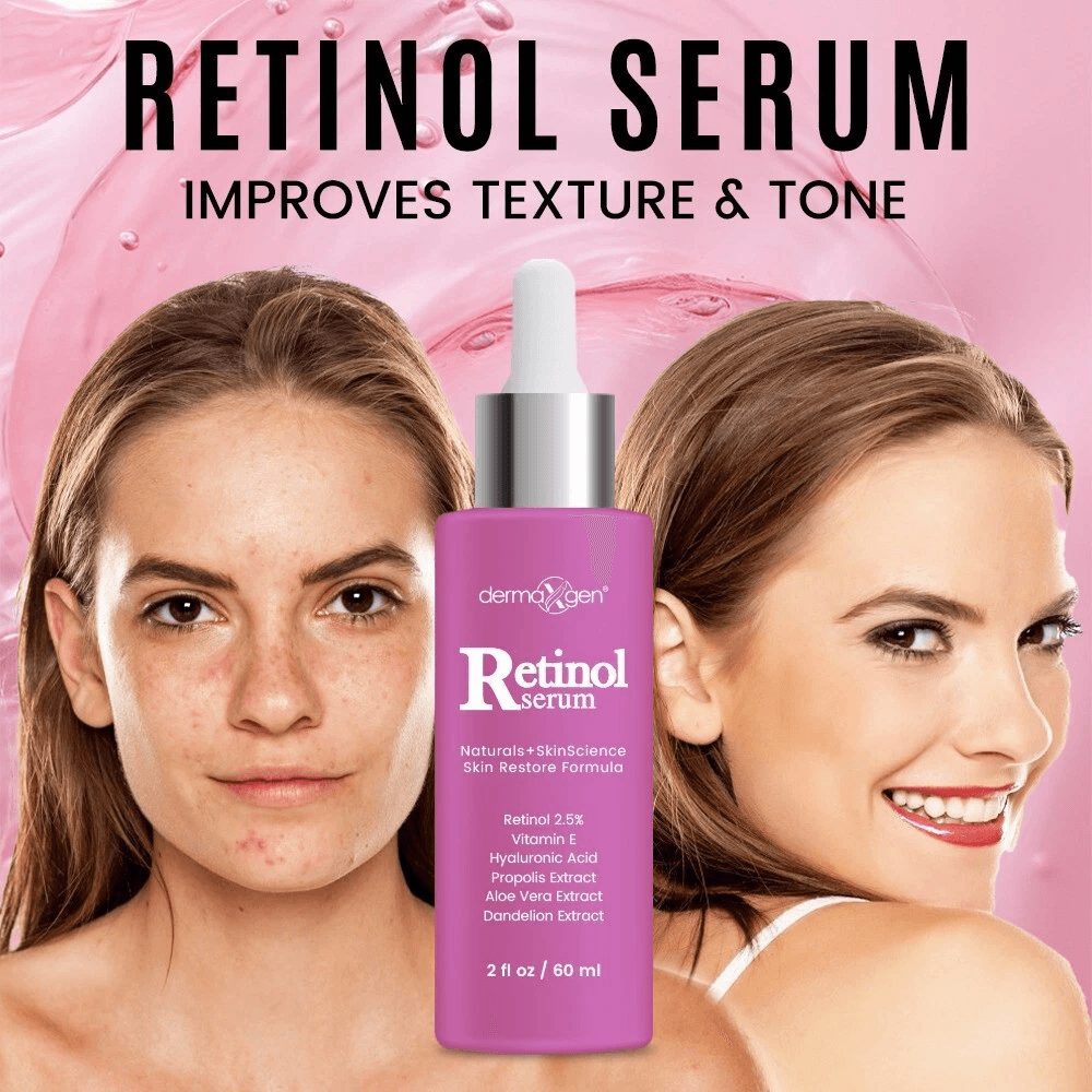 Anti Aging Dermaxgen Retinol Serum With HA  Vitamin E Reduces Wrinkles Fine Lines  Discoloration Br 2