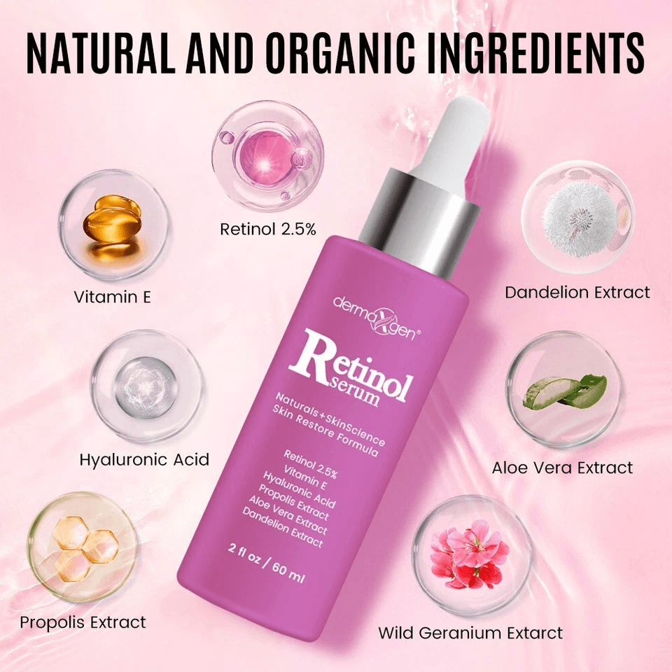 Anti Aging Dermaxgen Retinol Serum With HA  Vitamin E Reduces Wrinkles Fine Lines  Discoloration Br 1