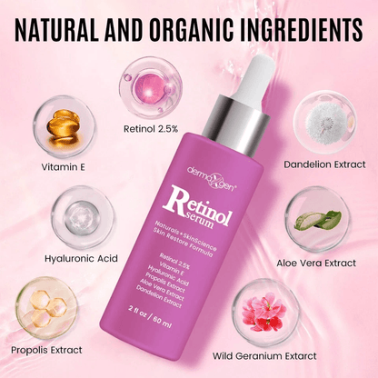 Anti Aging Dermaxgen Retinol Serum With HA  Vitamin E Reduces Wrinkles Fine Lines  Discoloration Br 1