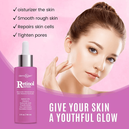 Anti Aging Dermaxgen Retinol Serum With HA  Vitamin E Reduces Wrinkles Fine Lines  Discoloration Br 4