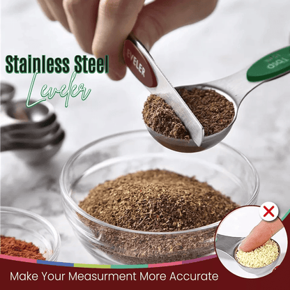 Magnetic Measuring Spoons Stainless Steel DualSided Teaspoon Tablespoon Stackable Kitchen Measuring 14