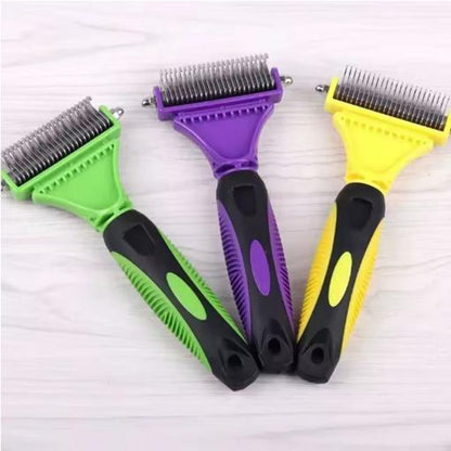 Pet Dog Fur Knot Cutter Double Sided Brush For Long Curly Hair  Cat Grooming Tools 3