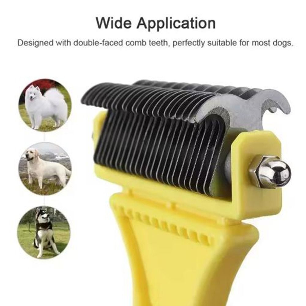 Pet Dog Fur Knot Cutter Double Sided Brush For Long Curly Hair  Cat Grooming Tools 4