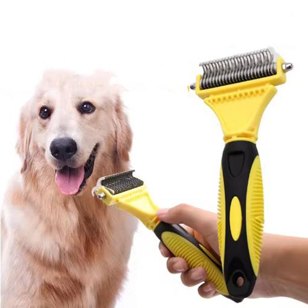 Pet Dog Fur Knot Cutter Double Sided Brush For Long Curly Hair  Cat Grooming Tools 1