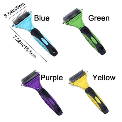 Pet Dog Fur Knot Cutter Double Sided Brush For Long Curly Hair  Cat Grooming Tools 6