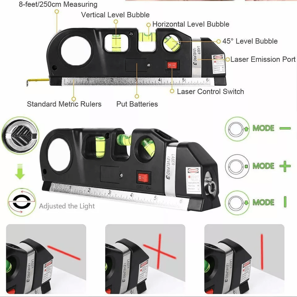 Multipurpose Laser Leveling Tool Wall Spirit Level Line Measurement For Home Projects 2